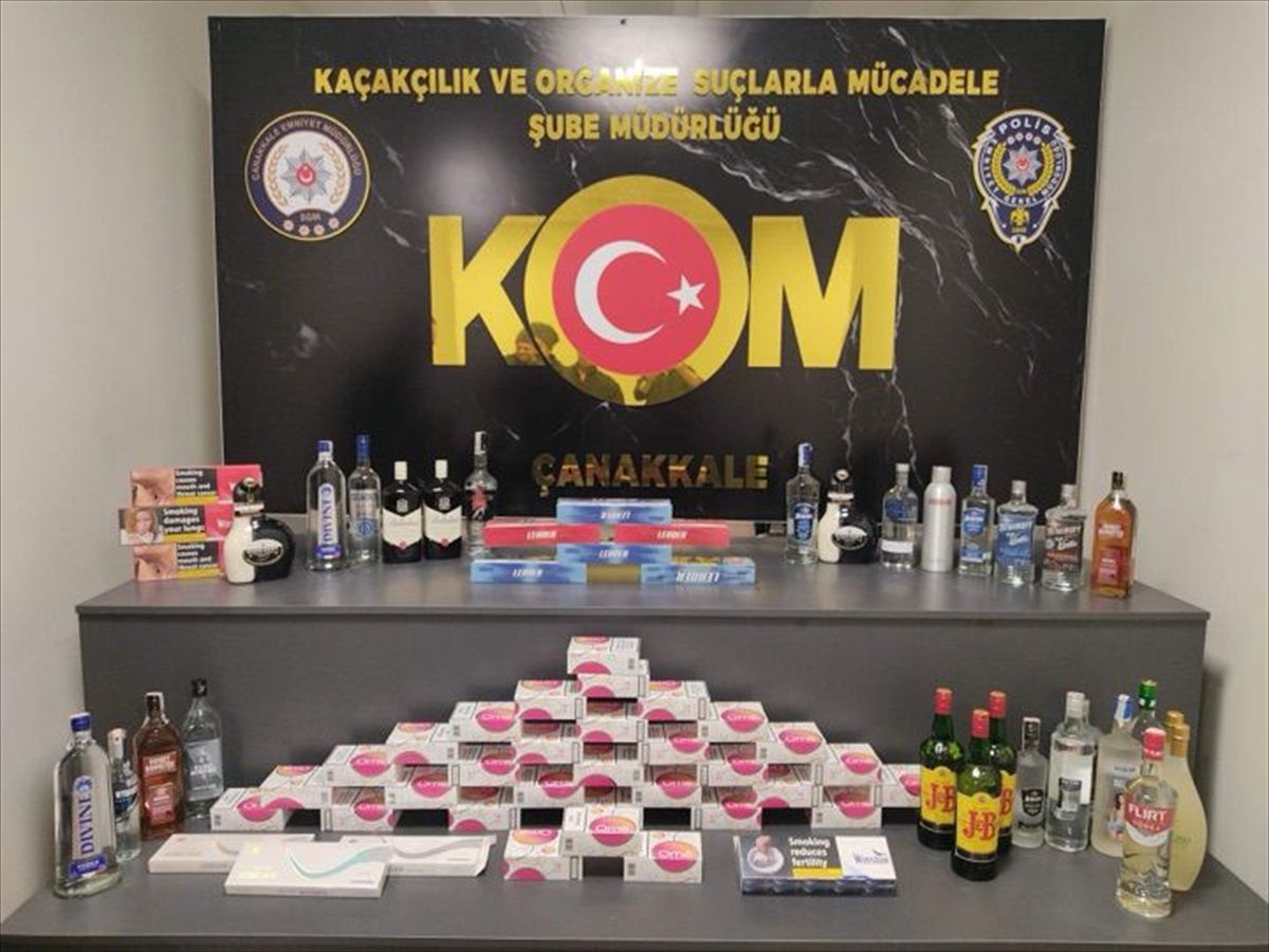 Çanakkale'de İçki ve Sigara Kaçakçılığı Operasyonu: İki Şüpheli Gözaltında