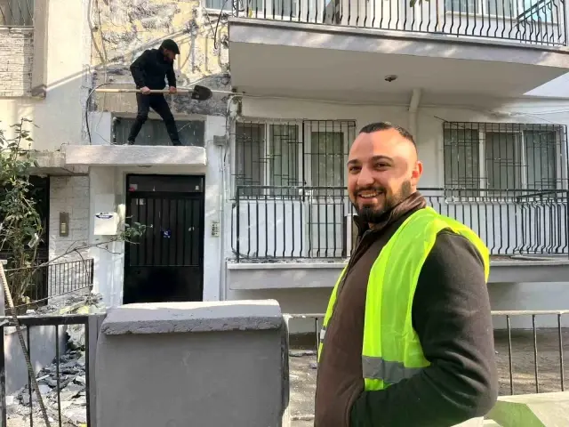 They removed the exterior facade of the apartment they couldn't get paid for with a shovel