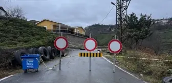 Rize'de Heyelan Nedeniyle Mahalle Yolu Kapandı