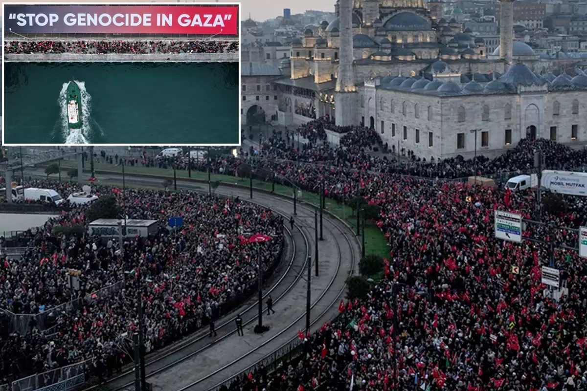 İstanbul'da büyük Gazze buluşması! Binlerce kişi Galata'ya yürüyor