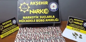 Akşehir'de Uyuşturucu Operasyonu: 2.240 Hap ve 16 Gram Esrar Ele Geçirildi