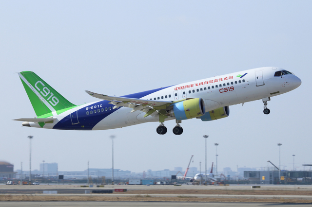 China's domestically produced passenger aircraft C919 made its first international flight