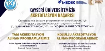 Kayseri Üniversitesi'nden 19 Ön Lisans Programına Akreditasyon