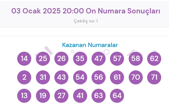 3 Ocak 2025 On Numara çekiliş sonuçları açıklandı! On Numara sonuçları saat kaçta? On Numara CANLI izle! Bugün kazanan numaralar neler?