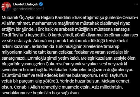 Bahçeli drove through the streets of Ankara with Ferdi Tayfur's song