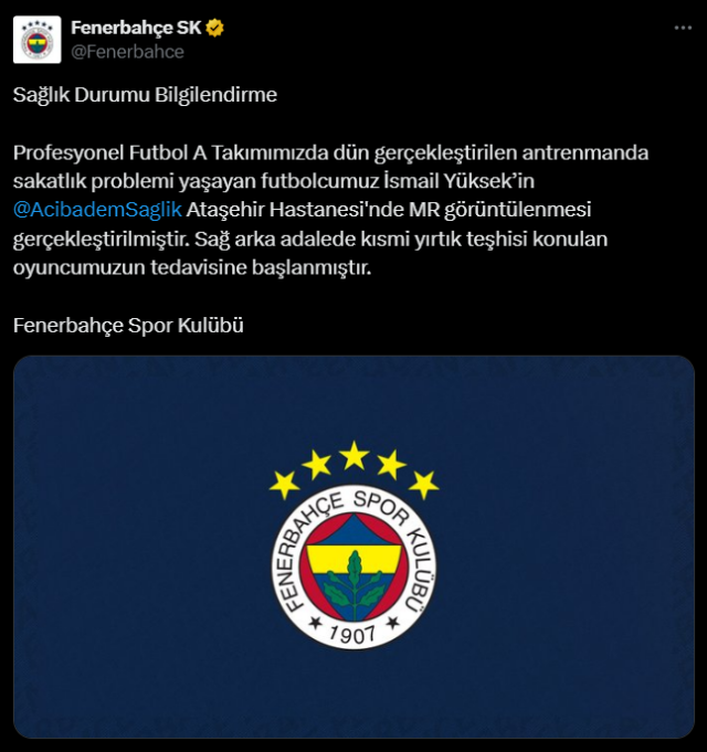 Earthquake at Fenerbahçe: Two stars injured at once