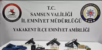 Samsun'da Araçta Ruhsatsız Silah ve Mühimmat Ele Geçirildi