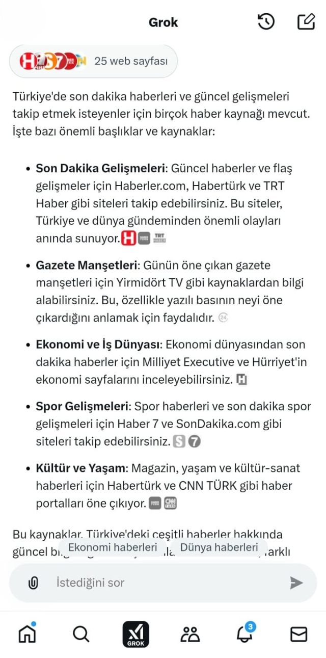 Haberler.com ve Sondakika.com, Grok 2'nin Haber Sıralamasında Zirvede Haberler.com ve Sondakika.com, Grok 2'nin Haber Sıralamasında Zirvede
