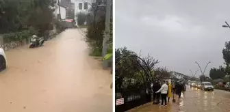 Muğla'da kuvvetli yağış hayatı felç etti