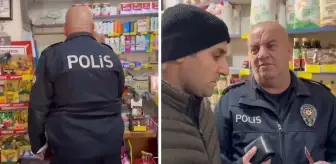 Mahalle bakkalına giden polis memurunun hareketi sosyal medyayı ikiye böldü