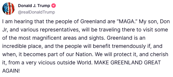 Historic response from Denmark to Trump's insistence on Greenland