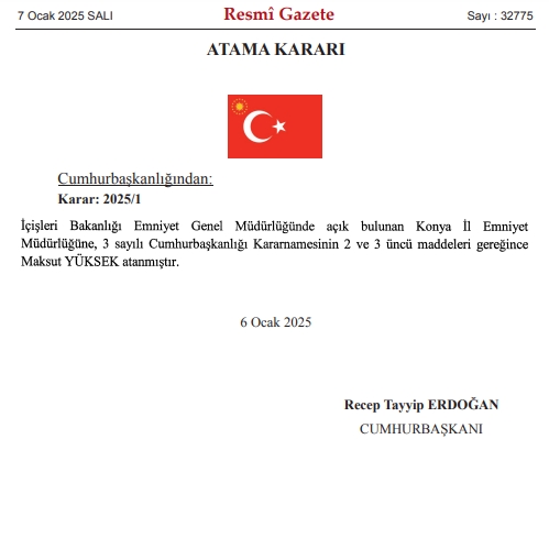 Yeni Konya İl Emniyet Müdürü kim oldu? Konya İl Emniyet Müdürü Maksut Yüksek kimdir?