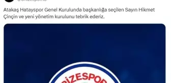 Çaykur Rizespor'dan Atakaş Hatayspor'un Yeni Başkanı Hikmet Çinçin'e Tebrik