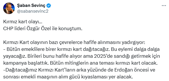 Özel's response to criticisms regarding the 'big surprise' aimed at the red card