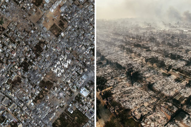 The latest state of Los Angeles, which has been burning for 4 days, reminded of Gaza