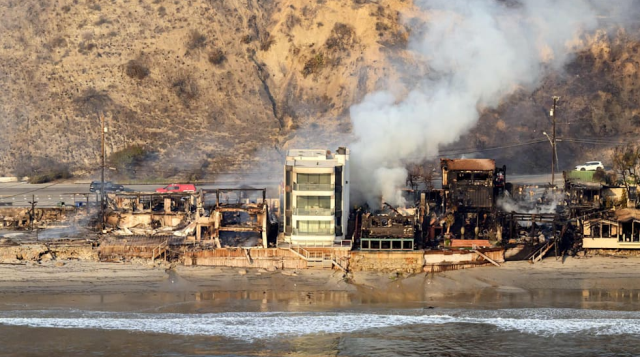 The only structure that survived in the area turned into hell due to the fire in the USA