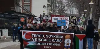 Malatya'da sağlık çalışanları İsrail'in Gazze'ye yönelik saldırılarını protesto etti