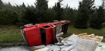 Düzce'de Otoyolda Kamyonet Devrildi: 1 Yaralı