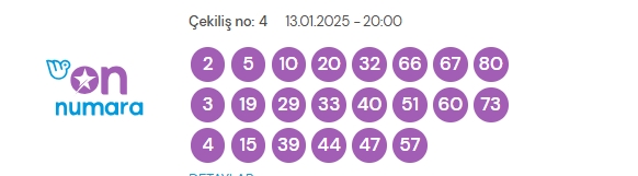 13 Ocak 2025 On Numara çekiliş sonuçları açıklandı! On Numara sonuçları saat kaçta? On Numara CANLI izle! Bugün kazanan numaralar neler?