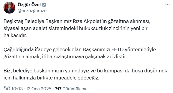 Beşiktaş Belediye Başkanı Rıza Akpolat gözaltına alındı Beşiktaş Belediye Başkanı Rıza Akpolat gözaltına alındı