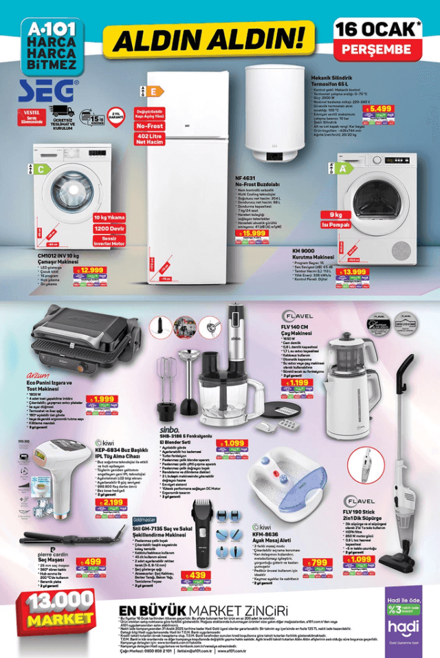 A101 16 OCAK AKTÜEL KATALOĞU A 101'e hangi ürünler gelecek? A101 16 Ocak indirimli ürünler listesi!