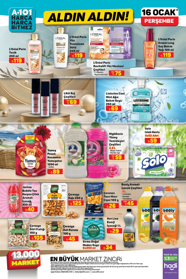 A101 16 OCAK AKTÜEL KATALOĞU A 101'e hangi ürünler gelecek? A101 16 Ocak indirimli ürünler listesi!