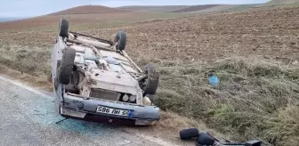 Çorum Alaca'da Takla Atan Otomobilde İki Yaralı