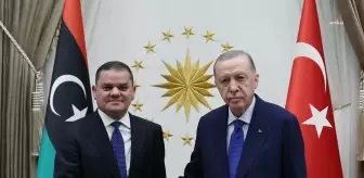 Cumhurbaşkanı Erdoğan, Libya Millî Birlik Hükümeti Başbakanı Dibeybe ile Görüştü