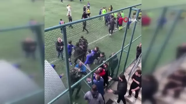 The scene turned into a battlefield after the final whistle in Trabzon