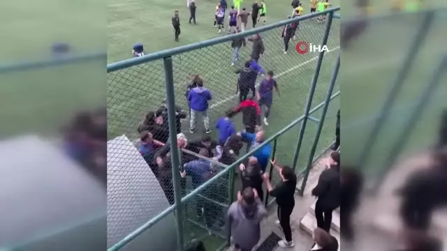 The scene turned into a battlefield after the final whistle in Trabzon