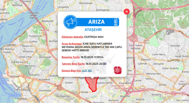 İstanbul İSKİ su kesintisi! 19-20 Ocak Ataşehir, Beyoğlu, Çatalca su kesintisi listesi! Sular ne zaman gelecek?