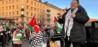 Stockholm'de Gazze Soykırımı'na Karşı Protesto