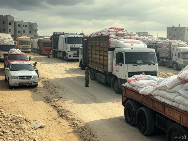 Aid trucks began to enter Gaza after the ceasefire