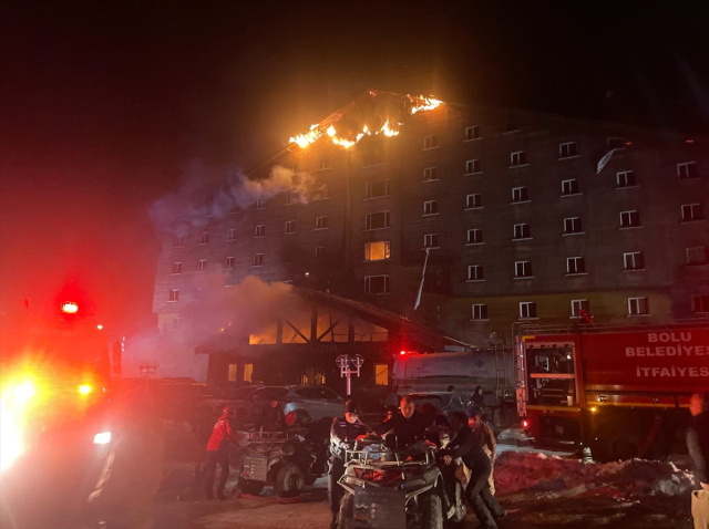 Fire at the hotel in Bolu Kartalkaya Ski Resort