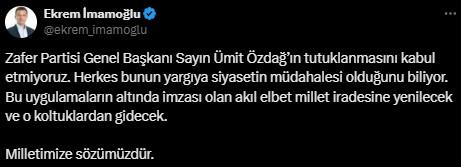 Reactions from politicians regarding Özdağ's arrest