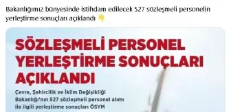 Bakanlık 527 sözleşmeli personel alım takvimini duyurdu