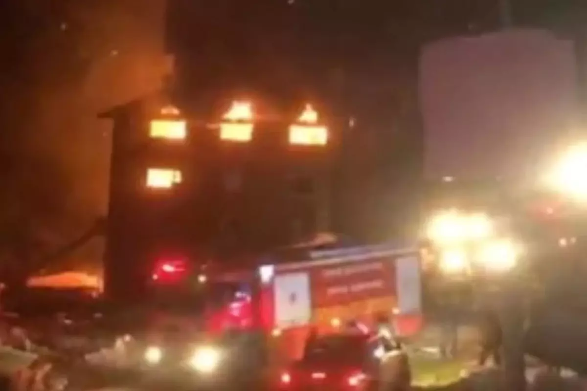 Otel yangınına ilk müdahale anlarına ilişkin görüntüler ortaya çıktı