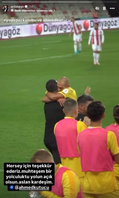 Emotional farewell from Arda Turan to Ahmed Kutucu