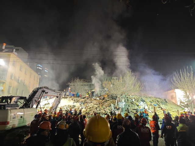 Two people were rescued alive from the rubble of the collapsed three-story building in Konya