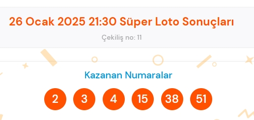 Süper Loto sonuçları açıklandı! 26 Ocak Süper Loto kazanan numaralar neler? Süper Loto sonuçlarına ne zaman, nereden bakılır?