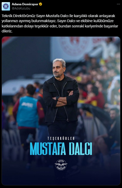 The Mustafa Dalcı era at Adana Demirspor has officially ended