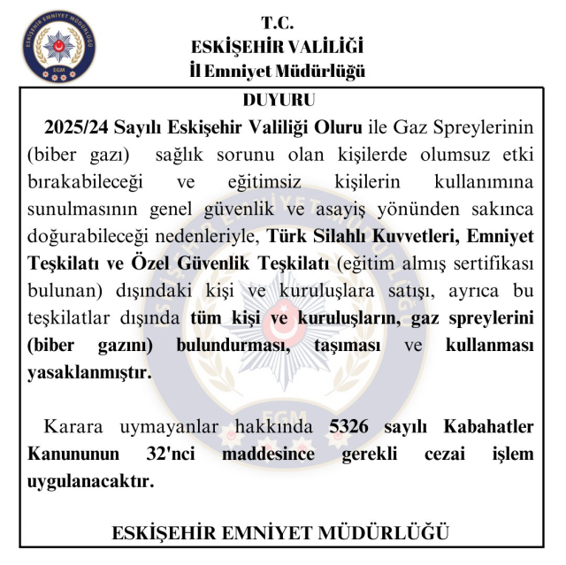 Biber gazı taşımak yasak mı 2025?