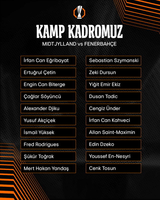 Fenerbahçe's Midtjylland squad has been announced