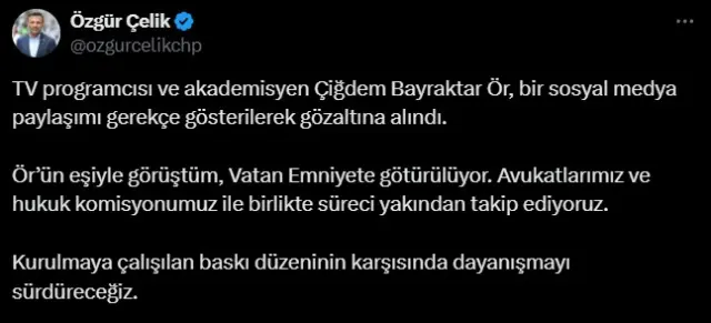 Academic Çiğdem Bayraktar Ör was detained