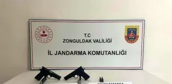 Zonguldak'ta Araçta Silah ve Fişek Ele Geçirildi, İki Şüpheli Tutuklandı