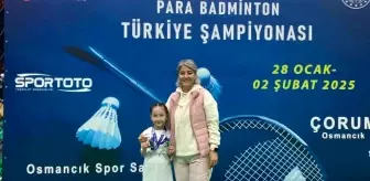 Bilecikli Zeynep Ada Badminton Şampiyonasında Türkiye 2'ncisi Oldu