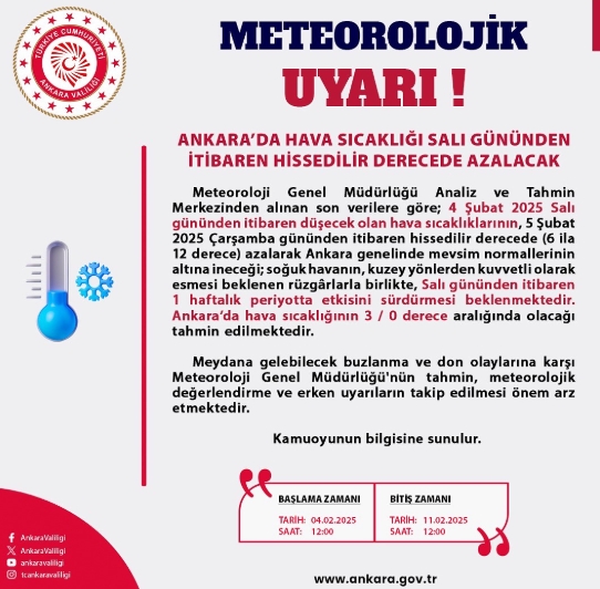 Ankara okullar tatil mi SON DAKİKA? 5 Şubat Çarşamba Ankara'da okul yok mu (Ankara Valiliği Açıklaması – KAR TATİLİ)?