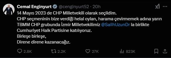 Cemal Enginyurt CHP'ye mi katıldı? Cemal Enginyurt hangi partiden?