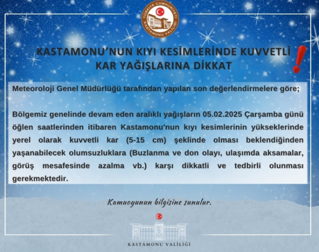 Kastamonu okullar tatil mi SON DAKİKA? 6 Şubat Perşembe Kastamonu okul yok mu (Kastamonu Valiliği Açıklaması – KAR TATİLİ)? Kastamonu okullar tatil mi SON DAKİKA? 6 Şubat Perşembe Kastamonu okul yok mu (Kastamonu Valiliği Açıklaması – KAR TATİLİ)?