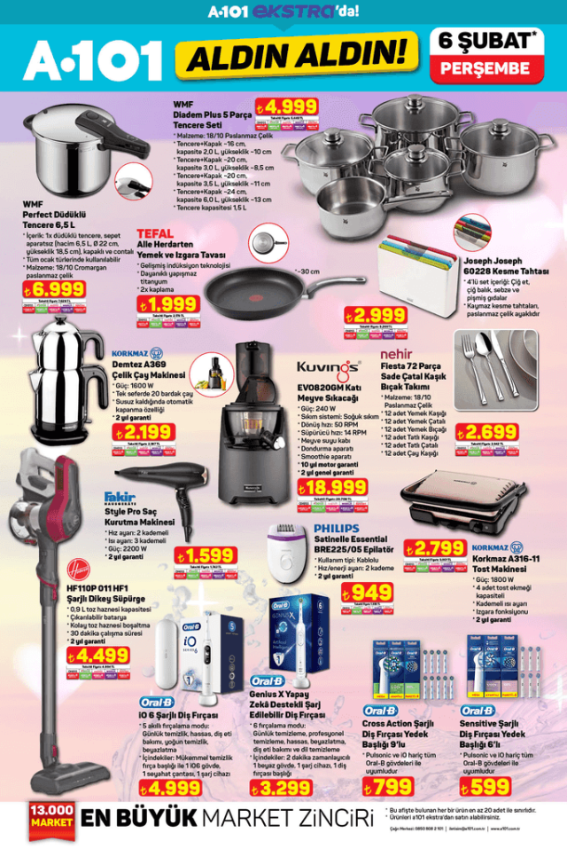 A101 6 ŞUBAT 2025 KATALOĞU A101'de bugün hangi ürünler var?